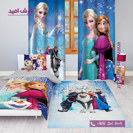 سرویس لحاف روتختی 6 تکه یک نفره اولدوز طرح فروزن کد 10108