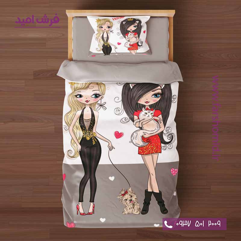 سرویس لحاف روتختی 6 تکه یک نفره اولدوز طرح دوست خوب کد 10111