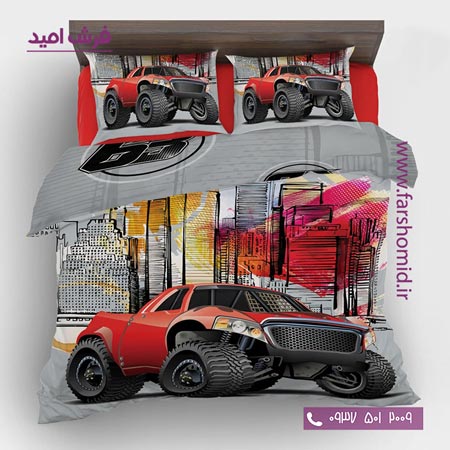 سرویس لحاف روتختی 6 تکه یک نفره اولدوز طرح ماشین کد 10119
