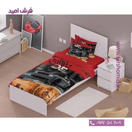 سرویس لحاف روتختی 6 تکه یک نفره اولدوز طرح ماشین کد 10123