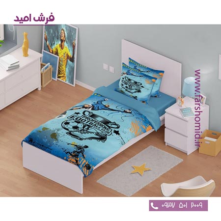 سرویس لحاف روتختی 6 تکه یک نفره اولدوز طرح فوتبال کد 10125