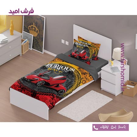 سرویس لحاف روتختی 6 تکه یک نفره اولدوز طرح ماشین کد 10147