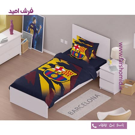 سرویس لحاف روتختی 6 تکه یک نفره اولدوز طرح بارسلونا کد 10155