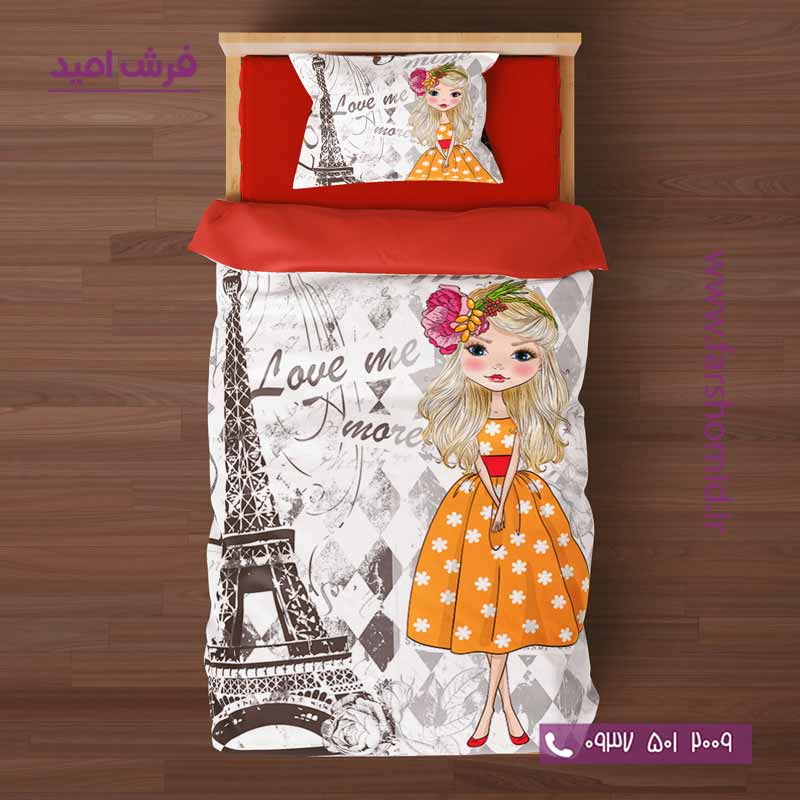 سرویس لحاف روتختی 6 تکه یک نفره اولدوز طرح برج ایفل کد 10163