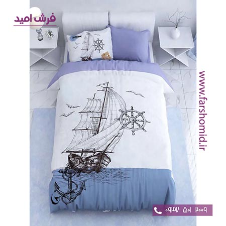 سرویس لحاف روتختی 6 تکه یک نفره اولدوز طرح کشتی کد 10181