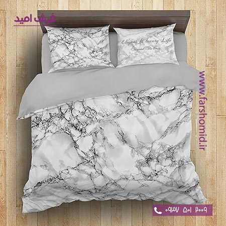 سرویس لحاف روتختی 6 تکه دو نفره اولدوز طرح ماربل کد 20114