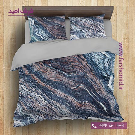 سرویس لحاف روتختی 6 تکه دو نفره اولدوز طرح ماربل کد 20126