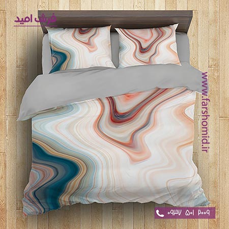 سرویس لحاف روتختی 6 تکه دو نفره اولدوز طرح ماربل کد 20131
