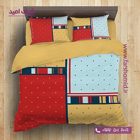 سرویس لحاف روتختی 6 تکه دو نفره اولدوز طرح چهل تکه کد 20145