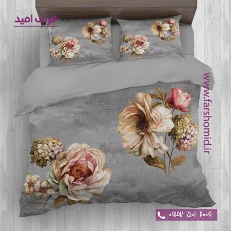 سرویس لحاف روتختی 6 تکه دو نفره اولدوز طرح گل کد 20166