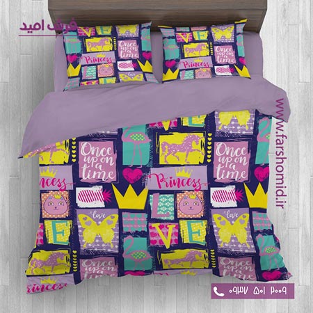 سرویس لحاف روتختی 6 تکه دو نفره اولدوز طرح پرنسس کد 20165
