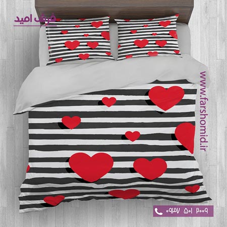 سرویس لحاف روتختی 6 تکه دو نفره اولدوز طرح قلب کد 20171
