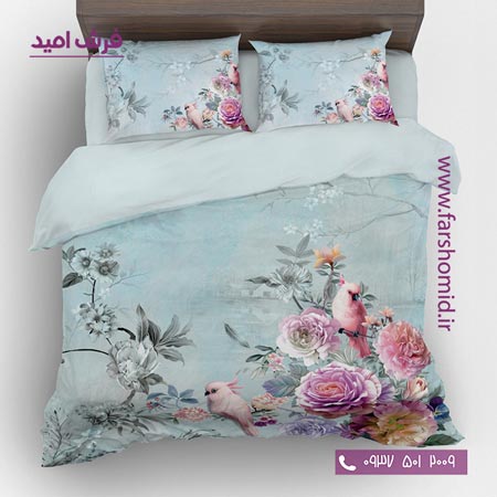 سرویس لحاف روتختی 6 تکه دو نفره اولدوز طرح گل کد 20174