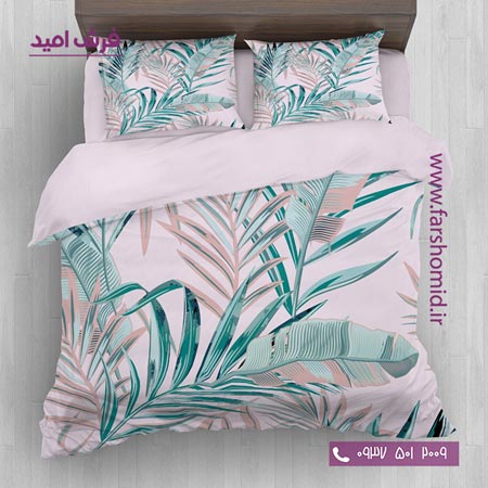 سرویس لحاف روتختی 6 تکه دو نفره اولدوز طرح برگ کد 20175