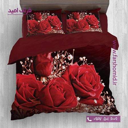 سرویس لحاف روتختی 6 تکه دو نفره اولدوز طرح گل رز کد 20184