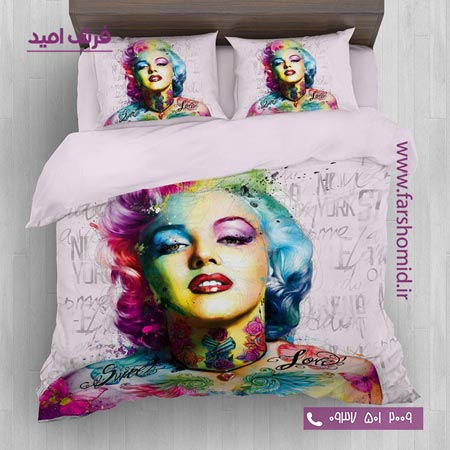 سرویس لحاف روتختی 6 تکه دو نفره اولدوز طرح مرلین مونرو کد 20188