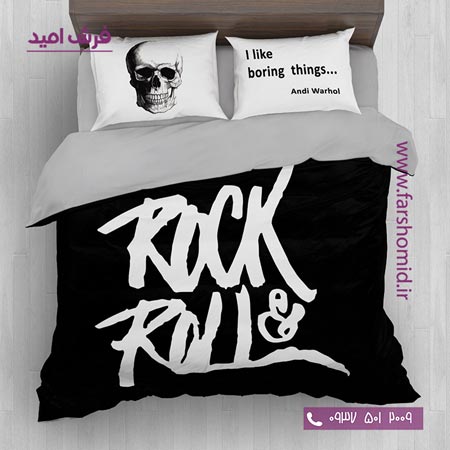 سرویس لحاف روتختی 6 تکه دو نفره اولدوز طرح راک اند رول کد 20209