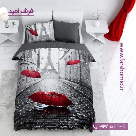 سرویس لحاف روتختی 6 تکه دو نفره اولدوز طرح کوچه های پاریس کد 20218