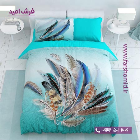 سرویس لحاف روتختی 6 تکه دو نفره اولدوز طرح پر کد 20219