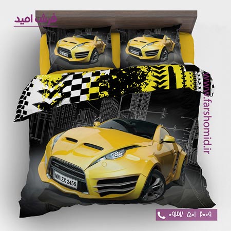 سرویس لحاف روتختی 6 تکه دو نفره اولدوز طرح ماشین کد 20228