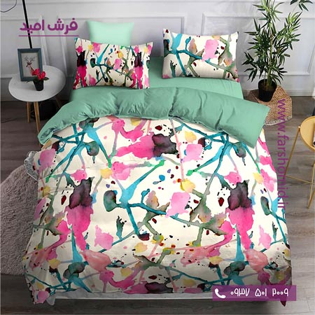 سرویس لحاف روتختی 6 تکه دو نفره اولدوز طرح آبرنگ کد 20242