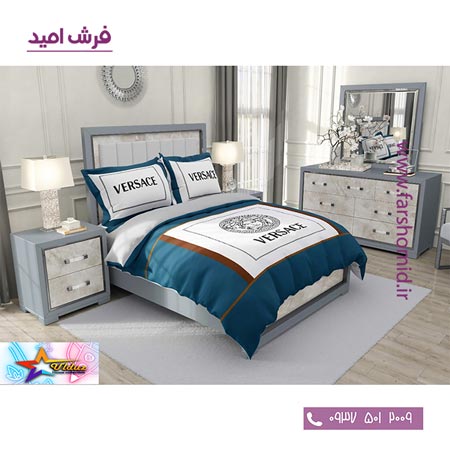 سرویس لحاف روتختی 6 تکه دو نفره اولدوز طرح ورساچه کد 20254