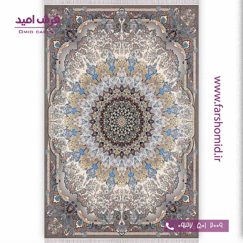 فرش ماشینی 1200 شانه 8 رنگ جواهر ترمه ای فرش سورنا