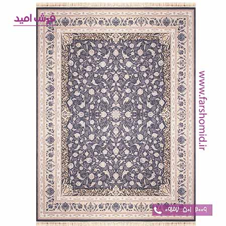 فرش ماشینی 700 شانه 8 رنگ افشان اکازیون متالیک حاشیه بژ فرش سورنا