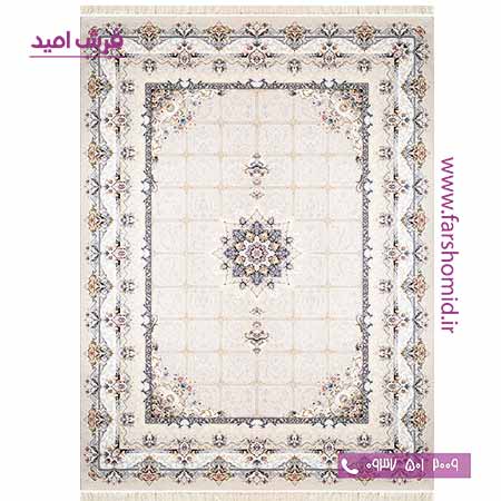 فرش ماشینی 700 شانه 8 رنگ خشتی اکاژ بژ فرش سورنا