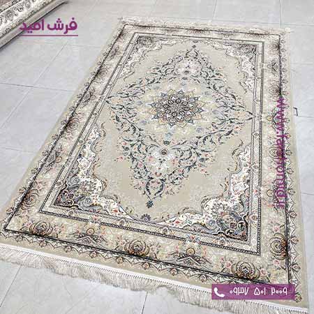 فرش ماشینی 700 شانه 8 رنگ آماندا بژ فرش سورنا