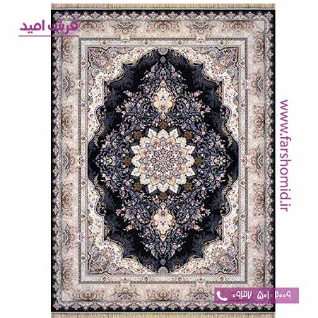 فرش ماشینی 700 شانه 8 رنگ آماندا مشکی فرش سورنا
