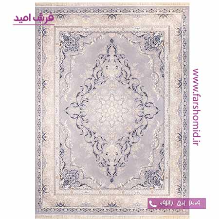 فرش ماشینی 700 شانه 8 رنگ آماندا نقره ای لایت فرش سورنا