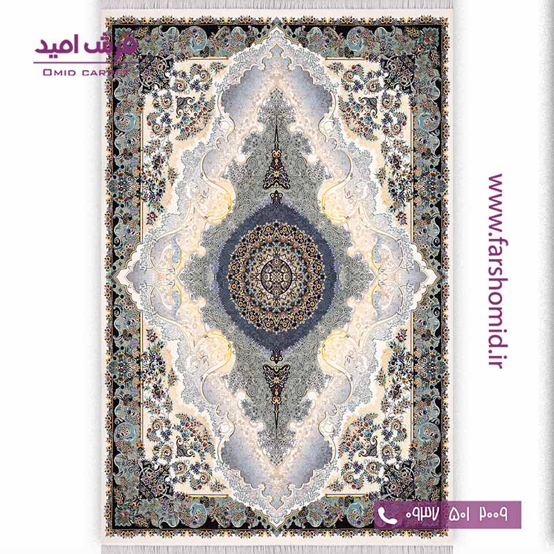 فرش ماشینی 1000 شانه 10 رنگ لایکی کرم فرش سورنا