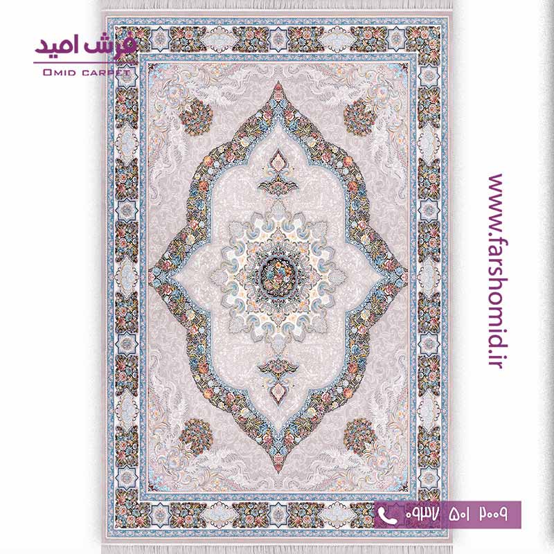 فرش ماشینی 700 شانه 8 رنگ کارینا ترمه ای فرش سورنا