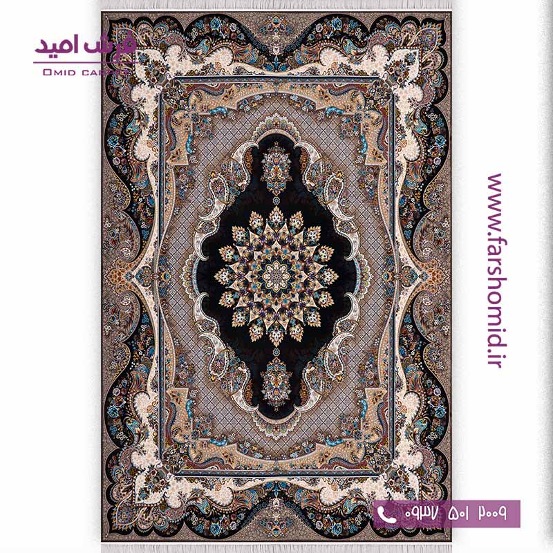 فرش ماشینی 1000 شانه 10 رنگ قاصدک گردویی فرش سورنا