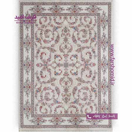 فرش ماشینی 700 شانه گلبرجسته افشان کد 1610 کرم پالت بهشتی تبریز فرش شادرخ