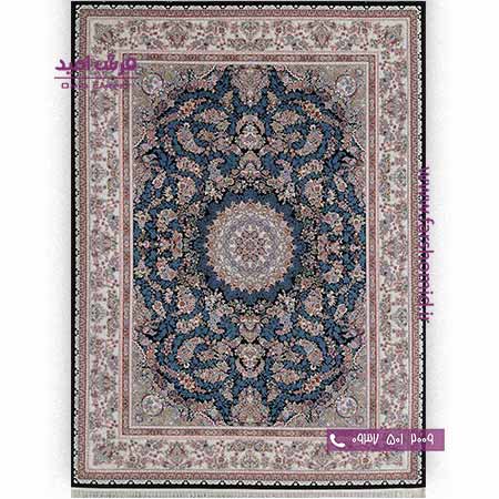 فرش ماشینی 700 شانه گلبرجسته کد 1612 سرمه ای پالت بهشتی تبریز فرش شادرخ