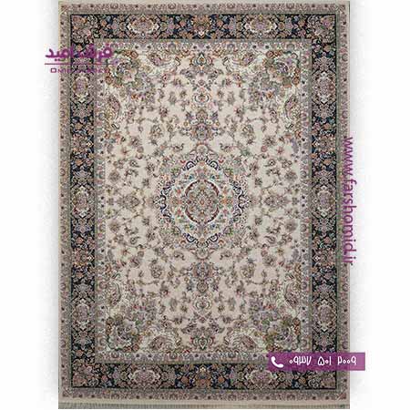 فرش ماشینی 700 شانه گلبرجسته کد 1613 کرم پالت بهشتی تبریز فرش شادرخ