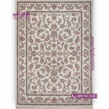 فرش ماشینی 700 شانه گلبرجسته افشان کد 1614 کرم پالت بهشتی تبریز فرش شادرخ