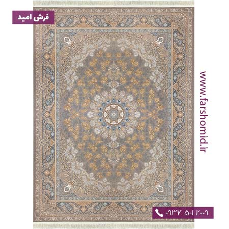 فرش ماشینی 1200 شانه 8 رنگ دلسا کد 12477 صدفی فرش بزرگمهر