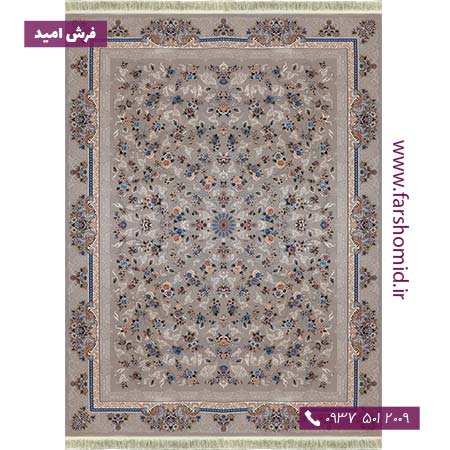فرش ماشینی 700 شانه 8 رنگ افشان طرح 77۹31 ترمه ای فرش بزرگمهر