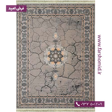 فرش ماشینی 700 شانه 8 رنگ لچک ترنج طرح 77934 ترمه ای فرش بزرگمهر