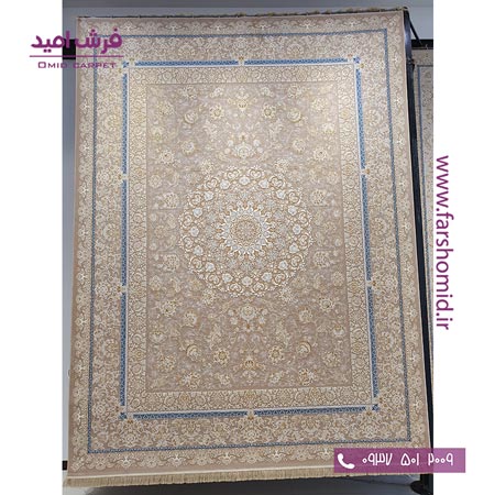 فرش ماشینی 1200 شانه 8 رنگ کد 360 بژ کلکسیون رویال شاهکار آریایی