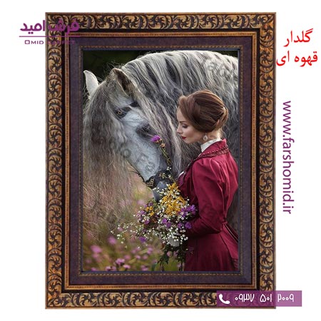 تابلو فرش ماشینی طرح دختر اسب سوار کد 12006 فرشان
