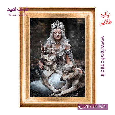تابلو فرش ماشینی طرح دختر و گرگ کد 12011 فرشان