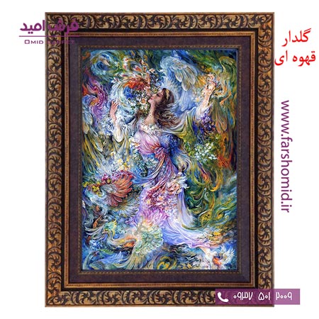 تابلو فرش ماشینی طرح مینیاتور کد 12029 فرشان