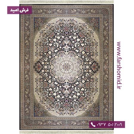 فرش 1600 شانه 8 رنگ هانا دودی خاطره کویر کاشان
