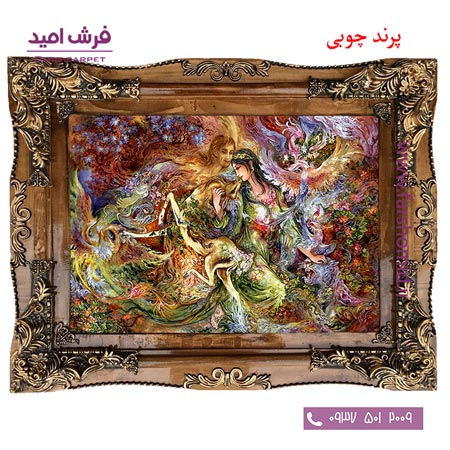 تابلو فرش ماشینی طرح مینیاتور کد 12096 فرشان