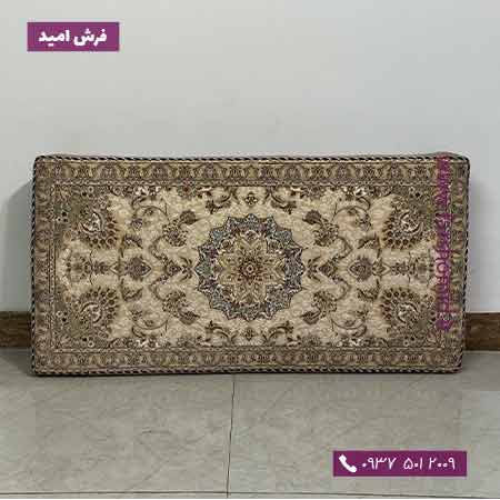 یک جفت پشتی ابری 50 در 100 طرح مستانه کرم صدفی 1500 شانه خاطره کویر