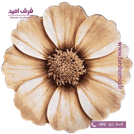 پادری دایره قطر ۱ متر گلپر قهوه ای شکلاتی زرباف